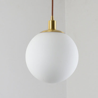 Adjustable Ceiling Pendant with Glass Shade for Entryway, Den, or Sleeping Space - Modern Suspended Fixture in White or Gold - 10 Inch Globe