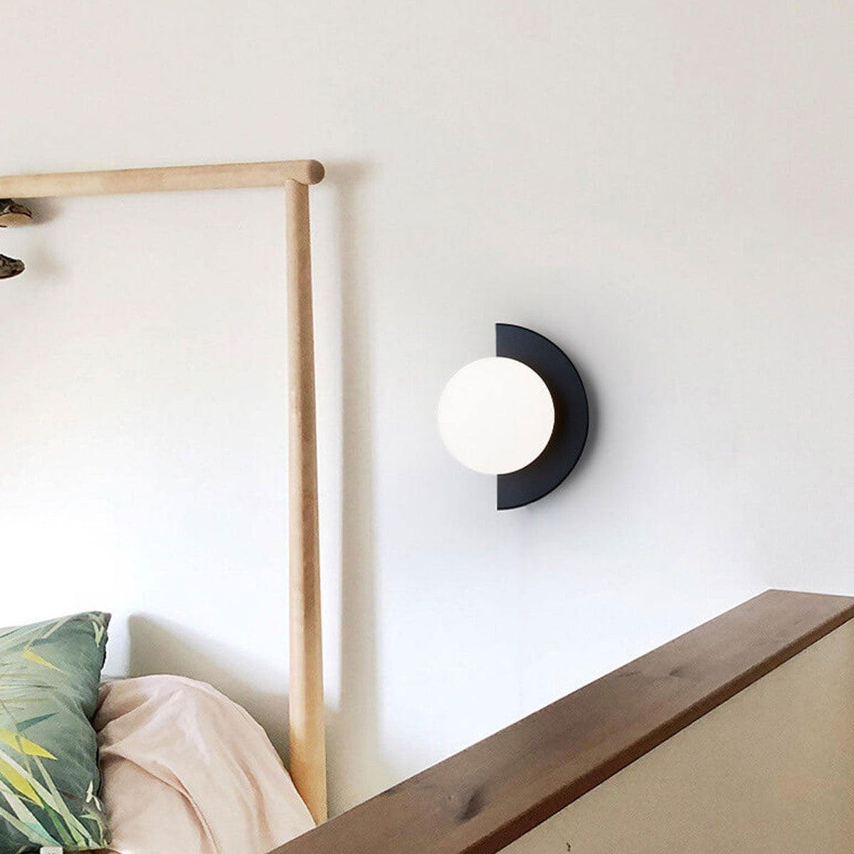 Half-Moon Glass Wall Sconce with Colorful PVC Globe for Living Room & Bedroom | Modern Indoor Accent Lighting Fixture