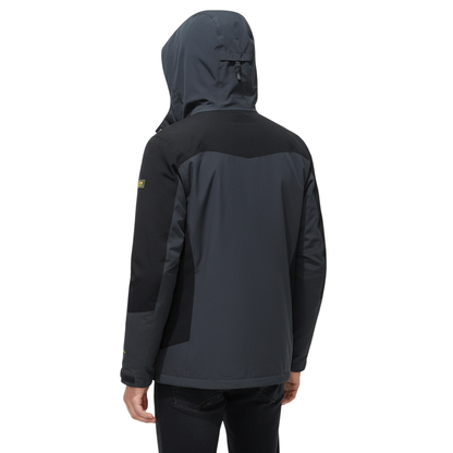 Men's Windproof Rain Shell Jacket with Removable Hood for Hiking, Camping & Outdoor Adventures – Waterproof Lightweight Expedition Coat
