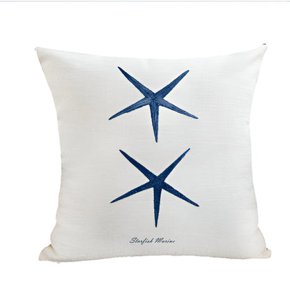TideSketch – Embroidered Ocean Cushion Cover