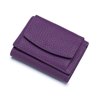 Compact RFID Blocking Leather Wallet for Women – Snap-Close Coin Purse with Card Slots & RFID Shield for Everyday Carry