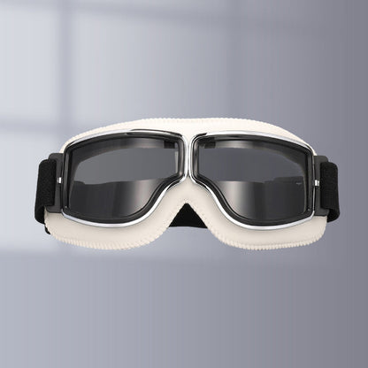 Retro Motorcycle Goggles with Adjustable Strap, UV Protection & Impact-Resistant Polycarbonate Lens for Riding, Cycling & Outdoor Use