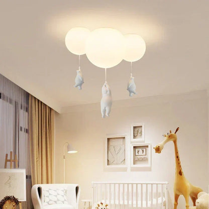 Kids Bear Balloon Ceiling Light Fixture - Whimsical Pendant Lamp for Nursery Bedroom Playroom