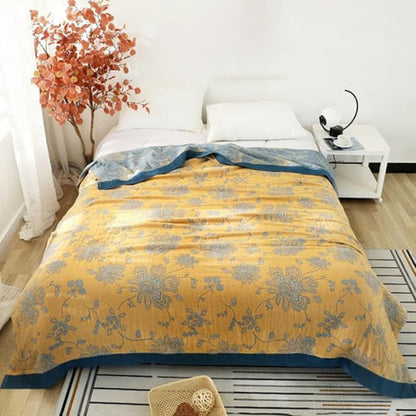 Flora Cooling Blanket - Lightweight Cotton, Breathable Floral Design