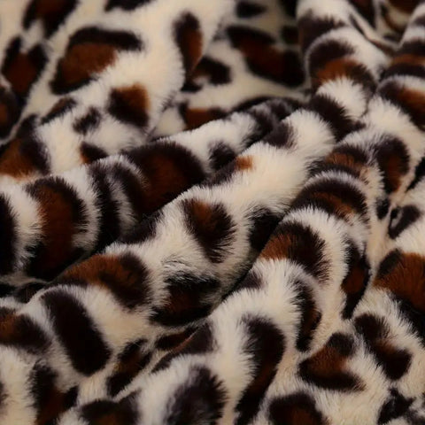 Wren Leopard Print Blanket - Ultra-Soft Faux Fur, Cozy Throw
