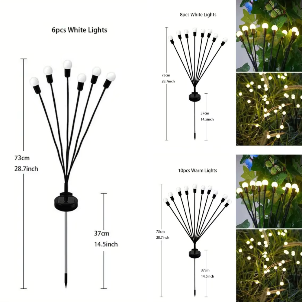 Elegant Solar Firefly Garden Lights | Waterproof Outdoor Lighting with 120 Lumens for Stunning Ambiance