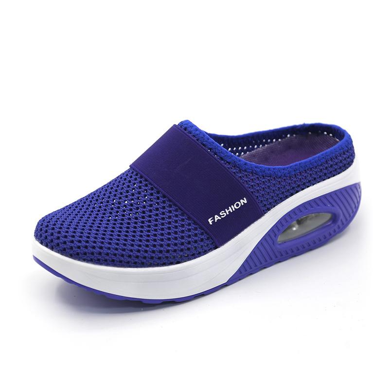 Cushioned Slip-On Sneakers with Arch Support for All-Day Walking Comfort Women's Breathable Mesh Athletic Shoes