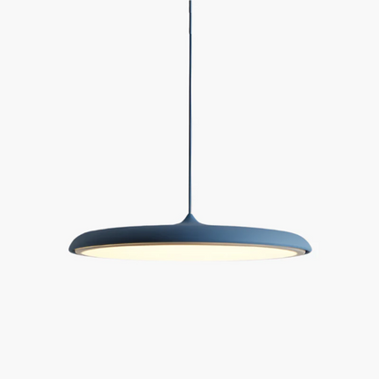 Round LED Ceiling Pendant in Metal & Acrylic – 16 Inch Blue Hanging Light for Dining Room, Kitchen Island, Bedroom – Modern Minimalist Desig