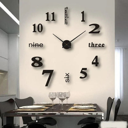 Oversized Acrylic Timepiece 35 Inches Red Whisper-Quiet Movement Decorative Statement Clock for Home Office Bedroom