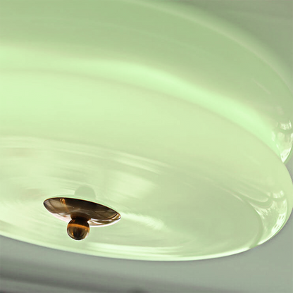 Round Flush Mount LED Fixture with 3 Color Temperatures Glass Metal 5 in Height for Bedroom Dining Room Kitchen Adjustable Kelvin Switch Mod