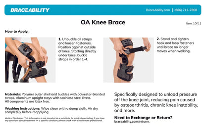 Adjustable Knee Brace for Arthritis Pain Relief with Hinged Support & Range of Motion Control for Medial Lateral Osteoarthritis | Unloader S