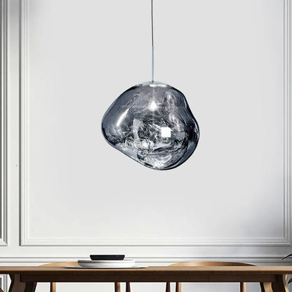 Organic Acrylic Pendant Light with Flowing Form for Dining Room & Bedroom – E27 LED Hardwire Ceiling Fixture
