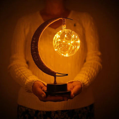 Moon Light Table Lamp – Celestial Night Light with Soft Glow, Battery Operated for Home Decor
