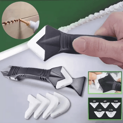 Multi-Purpose Caulk Finishing Tool Kit for Bathroom Kitchen Tile Grout Sealing Projects Silicone Smoothing Removal Edger