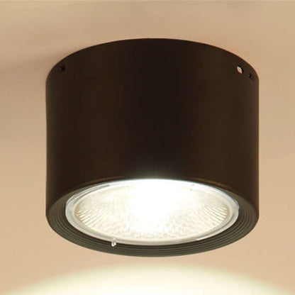 Modern Cylinder Surface Mount LED Downlight – Black White Beige Iron & Acrylic – 500 to 1200 Lumens Hardwired Fixture for Kitchen Hallway