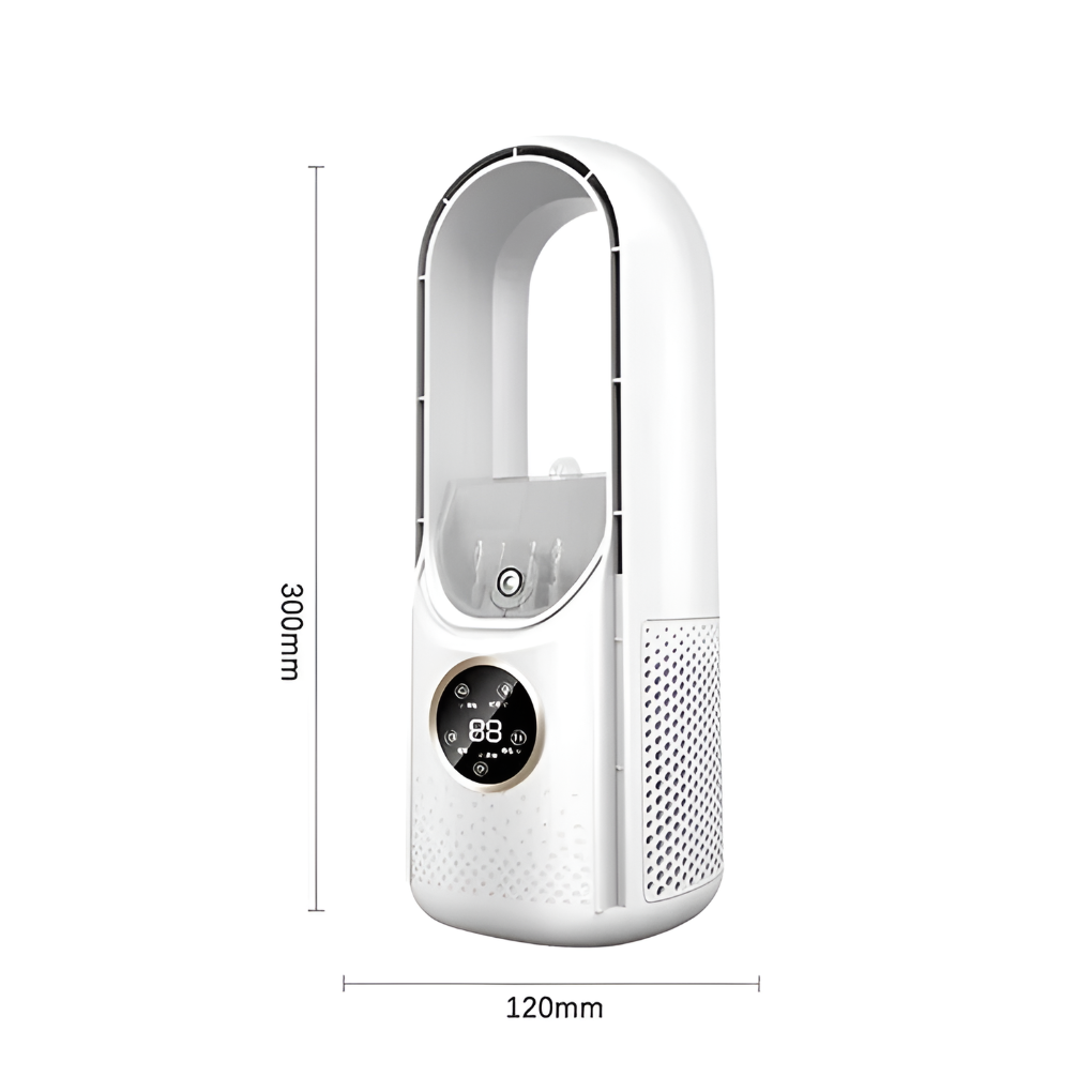 Bladeless Tower Fan Whisper-Quiet Desktop Air Circulator 3 Airflow Settings Compact Tabletop Personal Cooler for Bedroom Office Dorm