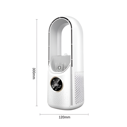 Bladeless Tower Fan Whisper-Quiet Desktop Air Circulator 3 Airflow Settings Compact Tabletop Personal Cooler for Bedroom Office Dorm