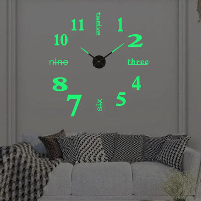 Oversized Acrylic Timepiece 35 Inches Red Whisper-Quiet Movement Decorative Statement Clock for Home Office Bedroom