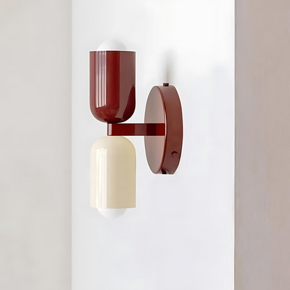 Dual-Socket Iron Sconce Warm Glow 4.7-Inch Cream E27 Fixture Compact Entry Bedroom Hallway Ambient Uplighting Living Room Corridor