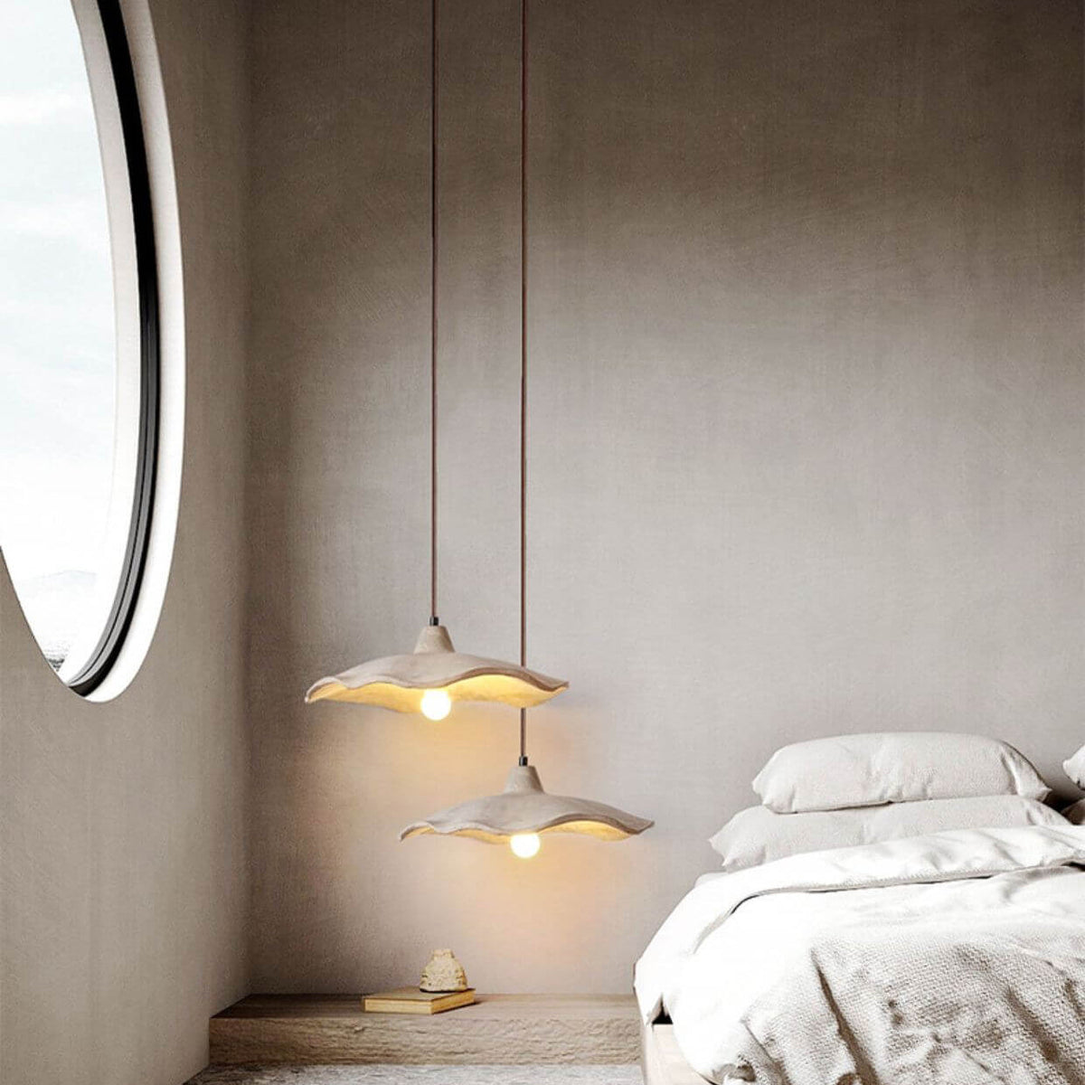 Industrial Concrete Hanging Light 10 in Yellow Ceiling Pendant Hardwired E26 Socket Adjustable Cord Kitchen Dining Room Bedroom Entryway Rus