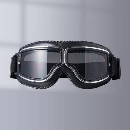Retro Leather-Padded Motorcycle Goggles for Vintage Riding
