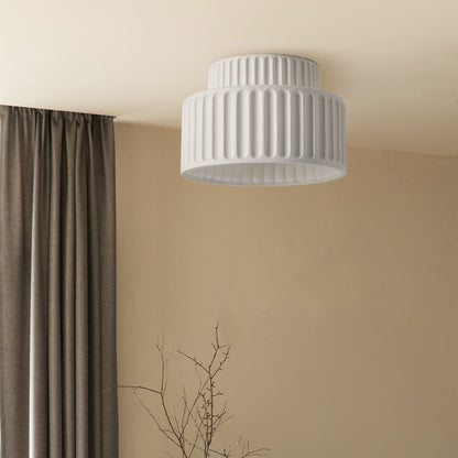 Flush Mount Resin Ceiling Light 10 in White for Low Ceilings Kitchen Hallway Bedroom Dining Room Compact Overhead Fixture E26 Socket