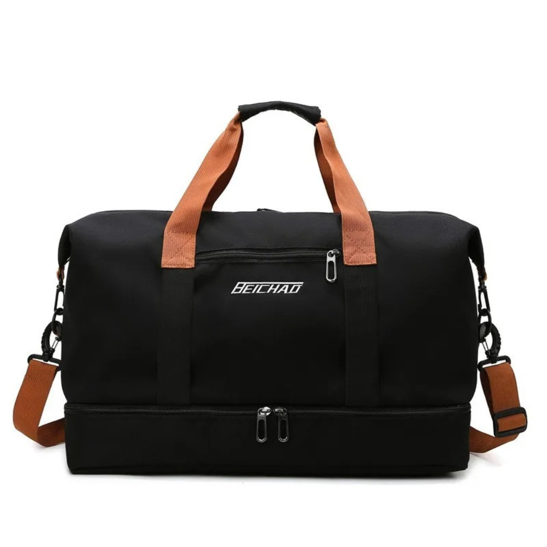 Weekend Duffel Bag with Shoe Compartment & Wet-Dry Separation for Gym Travel