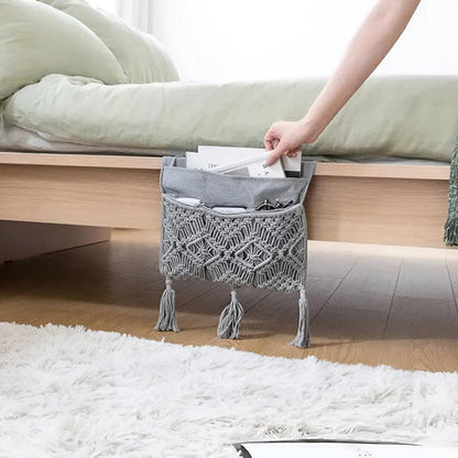 Brenna Bed Side Caddy - Handmade Canvas, Stylish Organizer