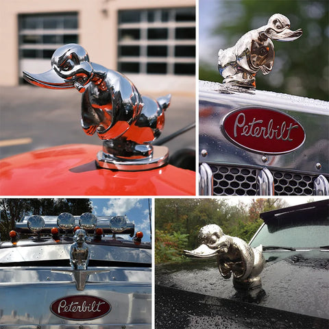 Adventure Duck | Rubber Hood Ornament with Chrome Finish | Unique Emblem for Car Enthusiasts
