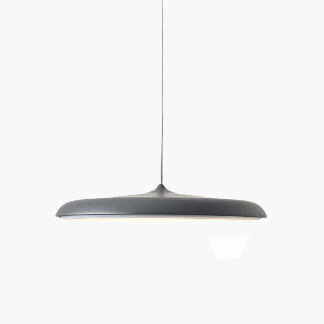 Round LED Ceiling Pendant in Metal & Acrylic – 16 Inch Blue Hanging Light for Dining Room, Kitchen Island, Bedroom – Modern Minimalist Desig