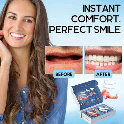 Removable Cosmetic Teeth Veneers for Adults – Instant Smile Enhancer with Silicone Liner, Reusable Snap-On Dental Cover for Natural Look