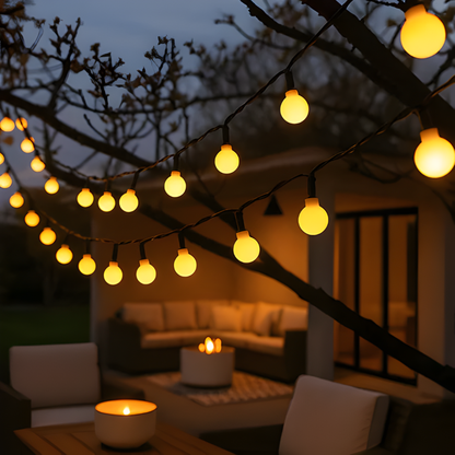 Solar String Lights | Outdoor LED Lights with Eco-Friendly Design | Weather-Resistant Party Ambiance for Gardens & Patios