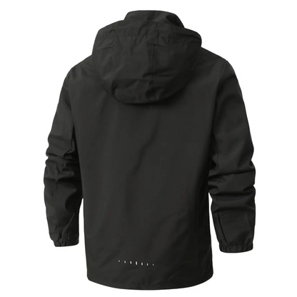 Lightweight Zip-Front Rain Jacket with Hood – Breathable Weather Shell for Men