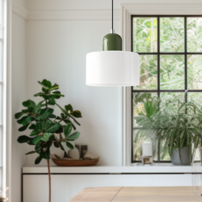Glass Pendant Light Fixture with Adjustable Cord for Kitchen Island, Dining Room, and Living Room