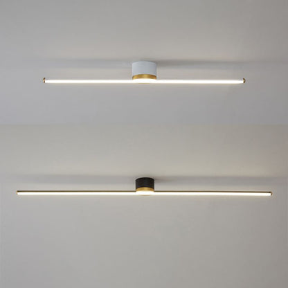 Sleek LED Flush Mount Ceiling Light for Bedroom Living Room Kitchen Hallway Modern Linear Panel Fixture with Silicone Diffuser