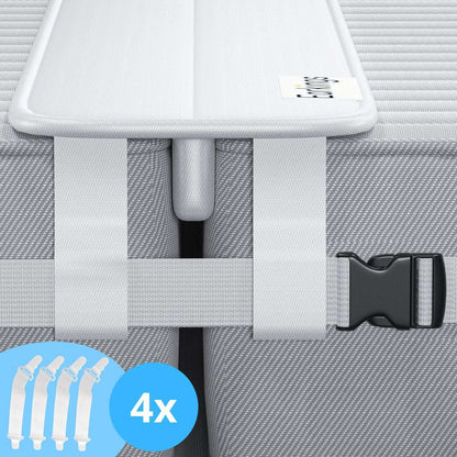 Foam Bed Bridge for Split Mattresses 79 in Twin King Converter White Gap Eliminator Anti-Slip Strap Couples Bedroom Sleep Surface Stabilizer