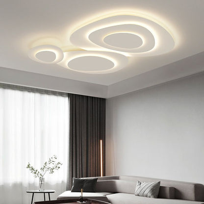 Modern White Cloud Metal Ceiling Light Flush Mount for Bedroom Living Room Dining Room | Dimmable LED Surface Mount Fixture