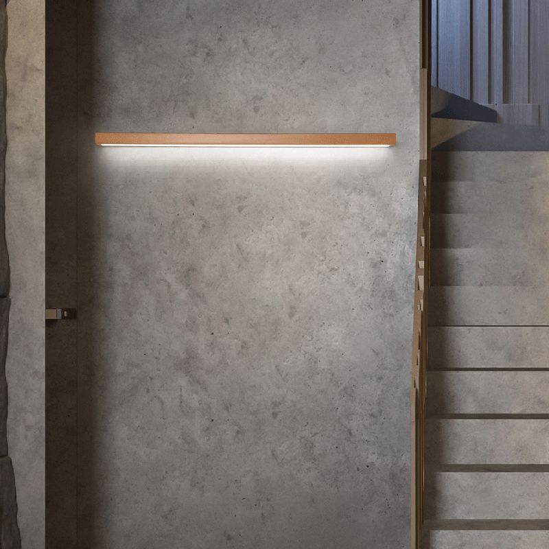 Rectangular Wood LED Wall Sconce with Acrylic Shade for Bedroom & Living Room | Modern Minimalist Mirror Light