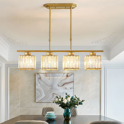 Hanging Fixture with Clear Glass Globes – 3 or 4 Bulb Multi-Head Suspension – Height Adjustable 14-28 in – Black or Gold Metal Frame for Kit