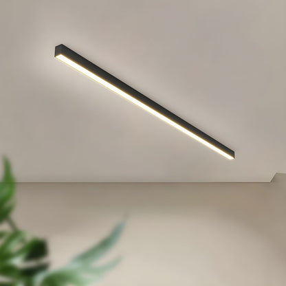 Linear LED Flush Mount Ceiling Light 47-inch Black Fixture for Bedroom Living Room Hallway Contemporary Minimalist Home Lighting
