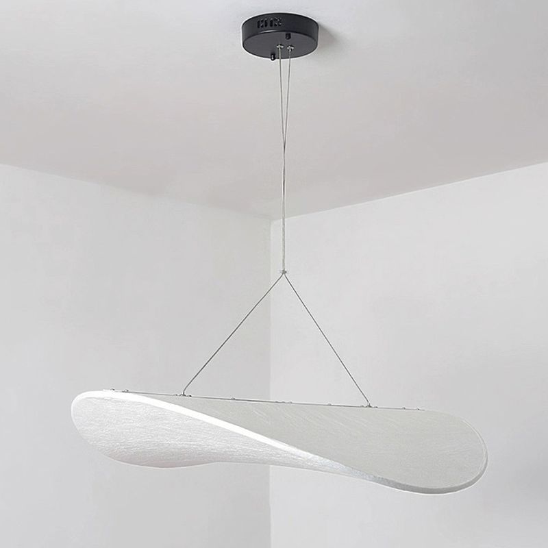 Woven Silk Shade Hanging Lamp White 16-31 in Adjustable Cord Warm Ambient Glow for Dining Room Bedroom Living Room Modern Minimalist Ceiling
