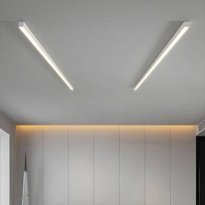Linear LED Flush Mount Ceiling Light 47-inch Black Fixture for Bedroom Living Room Hallway Contemporary Minimalist Home Lighting
