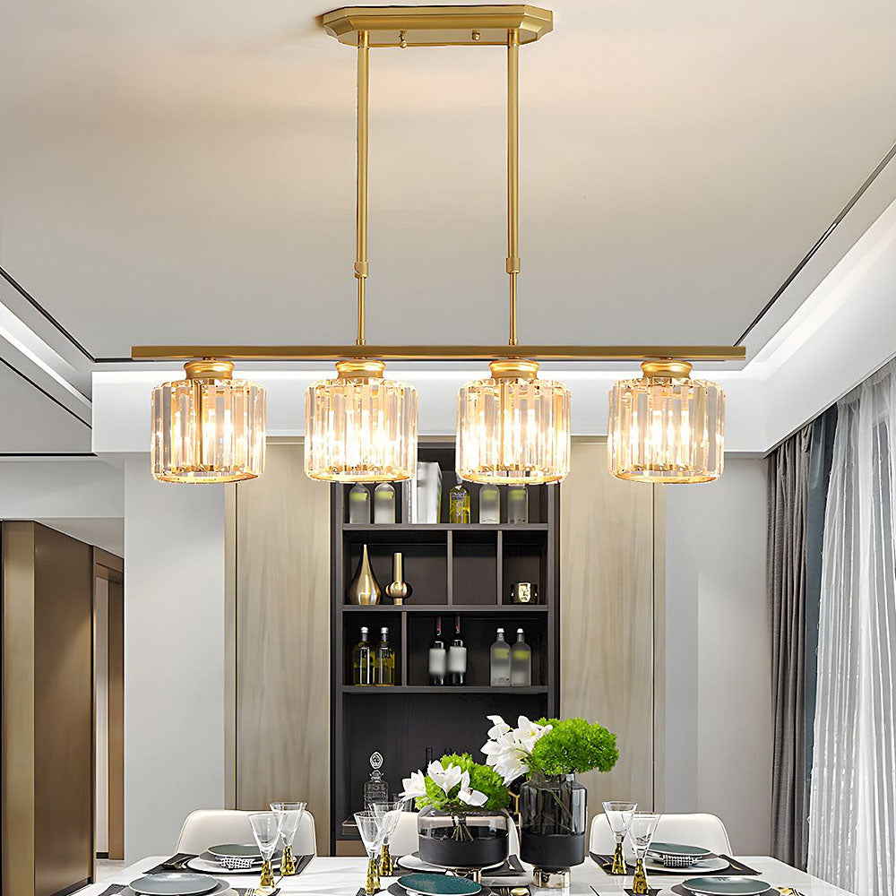 Multi-Light Overhead Fixture with Clear Glass Globes for Dining Tables & Islands – Adjustable Drop, Black Metal Frame, E27 Socket – Contempo