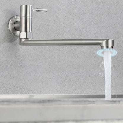 Wall-Mounted Stainless Steel Swivel Faucet – Single-Handle Pot Filler for Kitchen