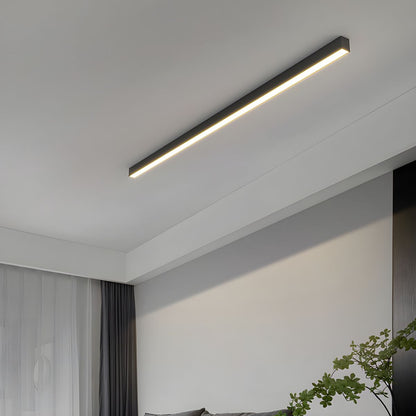 Linear LED Flush Mount Ceiling Light 47-inch Black Fixture for Bedroom Living Room Hallway Contemporary Minimalist Home Lighting