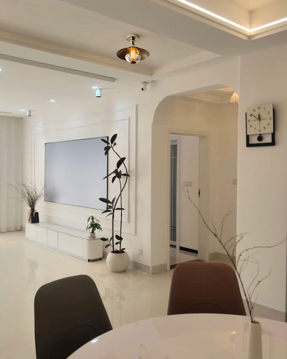 Flush Mount Glass Dome Ceiling Light 12 Inch Warm LED for Foyer Hallway Entry Corridor Modern Home 2700K 420 Lumens