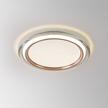 Flush Mount LED Ceiling Light 14 Inch Round Hardwired Fixture for Bedroom Low Profile 2700K 25 Watts Acrylic Diffuser Contemporary Home Ligh