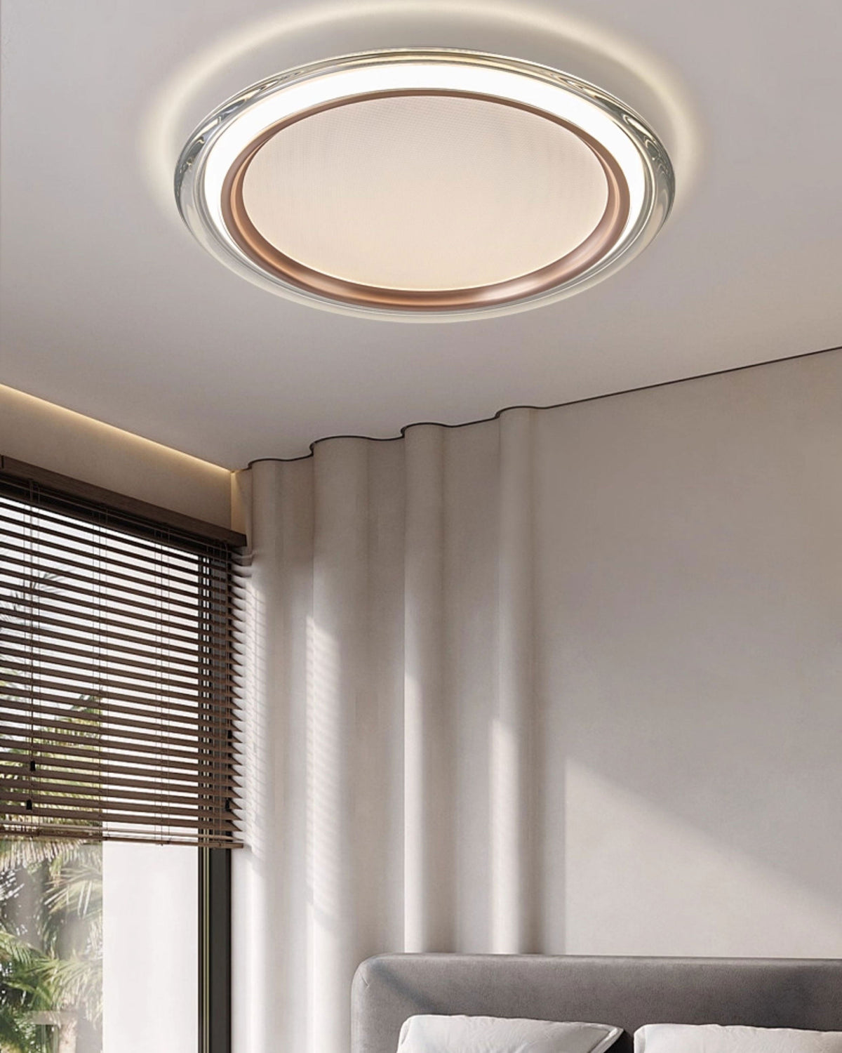 Flush Mount LED Ceiling Light 14 Inch Round Hardwired Fixture for Bedroom Low Profile 2700K 25 Watts Acrylic Diffuser Contemporary Home Ligh