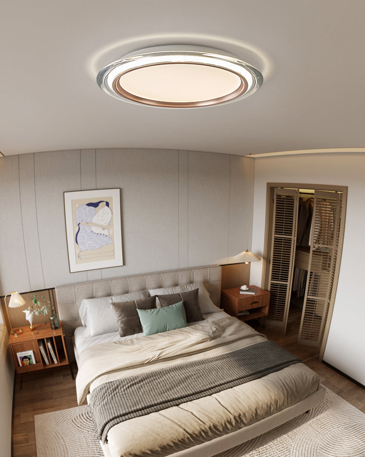 Flush Mount LED Ceiling Light 14 Inch Round Hardwired Fixture for Bedroom Low Profile 2700K 25 Watts Acrylic Diffuser Contemporary Home Ligh