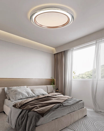 Flush Mount LED Ceiling Light 14 Inch Round Hardwired Fixture for Bedroom Low Profile 2700K 25 Watts Acrylic Diffuser Contemporary Home Ligh